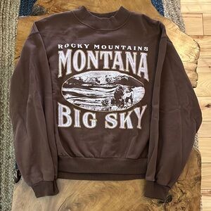 Hollister Brown Montana Big Sky Sweatshirt